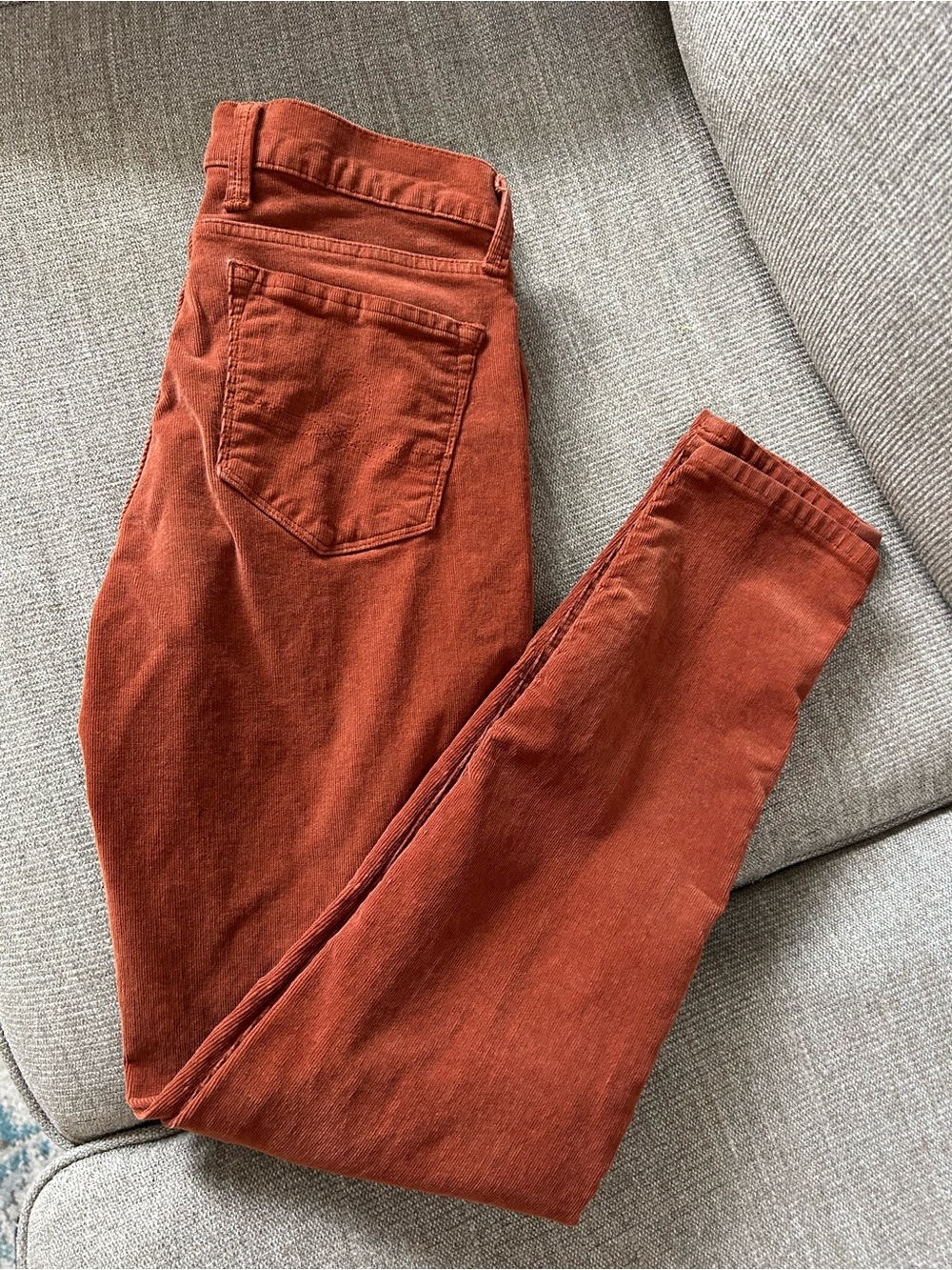 Lucky Brand Sofia Skinny Corduroy Jeans in Burnt Orange